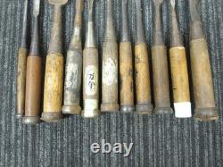 Set of 10 Japanese Chisel Nomi Carpenter Tool Hand Tool wood working 102214