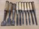 Set of 10 Japanese Chisel Nomi Carpenter Tool Hand Tool wood working 102215