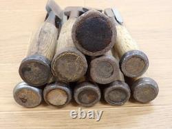 Set of 10 Japanese Chisel Nomi Carpenter Tool Hand Tool wood working 102215