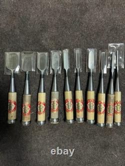 Set of 10 Japanese Oire Nomi Chisels Seki Signed Boxed Woodworking Tools