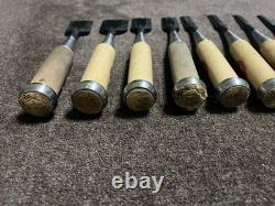 Set of 10 Japanese Oire Nomi Chisels Seki Signed Boxed Woodworking Tools