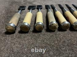 Set of 10 Japanese Oire Nomi Chisels Seki Signed Boxed Woodworking Tools