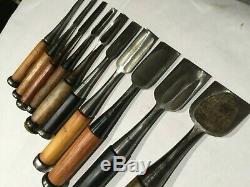 Set of 10Japanese Bench ChiselsOire NomiMULTI URAWoodworking ToolsMortising