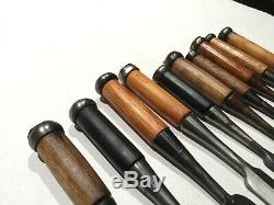 Set of 10Japanese Bench ChiselsOire NomiMULTI URAWoodworking ToolsMortising