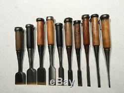 Set of 10Japanese Bench ChiselsOire NomiMULTI URAWoodworking ToolsMortising