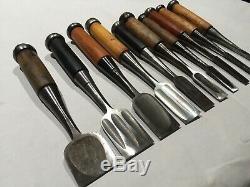 Set of 10Japanese Bench ChiselsOire NomiMULTI URAWoodworking ToolsMortising