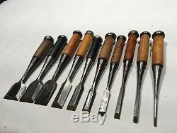 Set of 10Japanese Bench ChiselsOire NomiMULTI URAWoodworking ToolsMortising