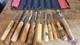 Set of 11 Carving Tools in Roll. Includes Marples, Ashley Iles Etc