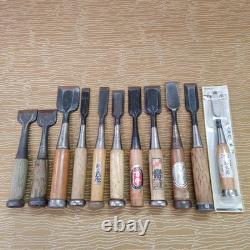 Set of 11 Japanese Chisel Nomi Carpenter Tool Hand Tool wood working 010133