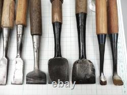 Set of 11 Japanese Chisel Nomi Carpenter Tool Hand Tool wood working 12021