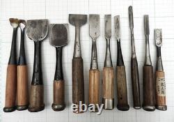 Set of 11 Japanese Chisel Nomi Carpenter Tool Hand Tool wood working 12021