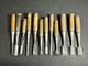 Set of 12 Japanese Chisel Nomi Carpenter Tool Hand Tool wood working 010071