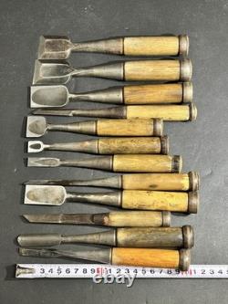 Set of 12 Japanese Chisel Nomi Carpenter Tool Hand Tool wood working 010071
