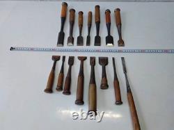 Set of 15 Japanese Chisel Nomi Carpenter Tool Hand Tool wood working 010043