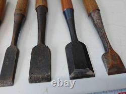 Set of 15 Japanese Chisel Nomi Carpenter Tool Hand Tool wood working 010043