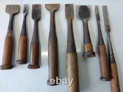 Set of 15 Japanese Chisel Nomi Carpenter Tool Hand Tool wood working 010043