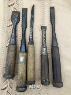 Set of 15 Japanese Chisel Nomi Carpenter Tool Hand Tool wood working 010094