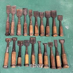 Set of 25 Japanese Chisel Nomi Carpenter Tool Hand Tool wood working 010073