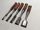 Set of 5 Japanese Bench Chisels, Vintage Woodworking Tool Lot, Top Blacksmith