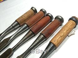 Set of 5Japanese Timber ChiselsNaka Tataki NomiWoodworking ToolMortising