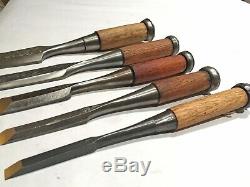 Set of 5Japanese Timber ChiselsNaka Tataki NomiWoodworking ToolMortising