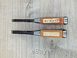 Shokunin Japan Woodworking Chisels 3 Bench and 2 Mortise in Good Condition