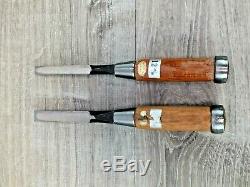 Shokunin Japan Woodworking Chisels 3 Bench and 2 Mortise in Good Condition