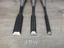 Shokunin Japan Woodworking Chisels 3 Bench and 2 Mortise in Good Condition