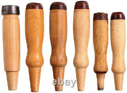 Six Unused Handles for Woodworking Chisels- Ring Cap, Leather Cap mjdtoolparts