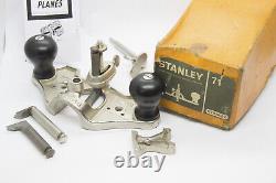 Stanley No. 71 open throat router plane. Complete kit, boxed, PERFECT