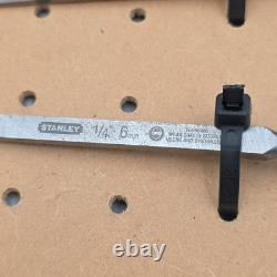 Stanley TOOLS STEEL Wood CHISELS Lot Of 8 With Stanley No. 40 Bevel Edge 1