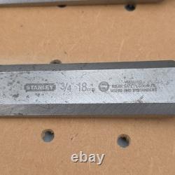 Stanley TOOLS STEEL Wood CHISELS Lot Of 8 With Stanley No. 40 Bevel Edge 1