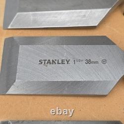 Stanley TOOLS STEEL Wood CHISELS Lot Of 8 With Stanley No. 40 Bevel Edge 1