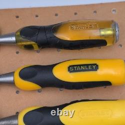 Stanley TOOLS STEEL Wood CHISELS Lot Of 8 With Stanley No. 40 Bevel Edge 1