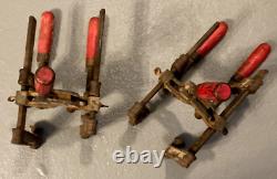 TWO Vintage Antique Wetzler Dual Slide Bar Clamps Mitre Woodworking Welding