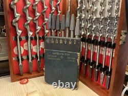 The C. T. D. Co. Antique Bit Set Woodworking Brace Twist Drill Bits Hand Tools