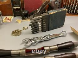 The C. T. D. Co. Antique Bit Set Woodworking Brace Twist Drill Bits Hand Tools