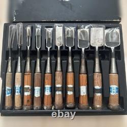 ToKinji Nomi Chisel Set 10 Pcs Woodworking Tool Used Vintage Made in Japan