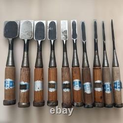 ToKinji Nomi Chisel Set 10 Pcs Woodworking Tool Used Vintage Made in Japan