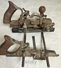 Two ANTIQUE STANLEY No. 45 COMBINATION WOODWORKING PLOW PLANE