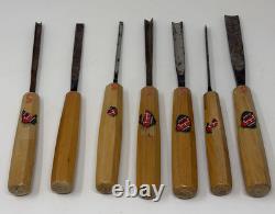 ULMIA Marke Spannsage 7-Piece Woodworking Chisel Set Germany Beechwood Handles