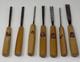 ULMIA Marke Spannsage 7-Piece Woodworking Chisel Set Germany Beechwood Handles