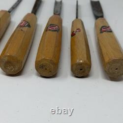ULMIA Marke Spannsage 7-Piece Woodworking Chisel Set Germany Beechwood Handles