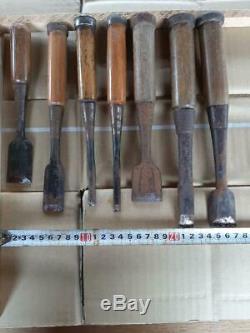 USED Japanese Carpenter Tool Nomi 10 Wood Chisels Set Vintage Woodworking D0153
