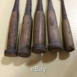USED Japanese Carpenter Tool Nomi 5 Wood Chisels Set Vintage Woodworking D0016