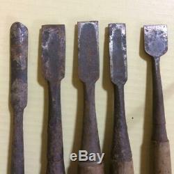 USED Japanese Carpenter Tool Nomi 5 Wood Chisels Set Vintage Woodworking D0016