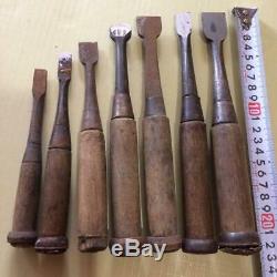 USED Japanese Carpenter Tool Nomi 7 Wood Chisels Set Vintage Woodworking D0013