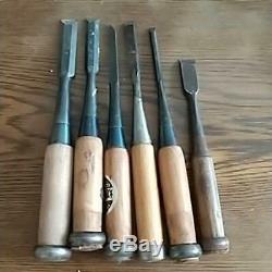 USED Japanese Carpenter Tool Nomi Wood Chisels Set Vintage Woodworking D0002