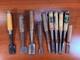 USED Japanese Chisel Nomi Set 10pcs Carpentry Tools Woodworking Tool Vintage
