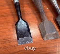 USED Japanese Chisel Nomi Set 10pcs Carpentry Tools Woodworking Tool Vintage